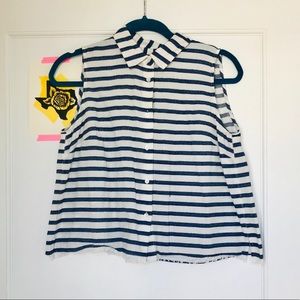 Madewell Stripe sleeveless crop